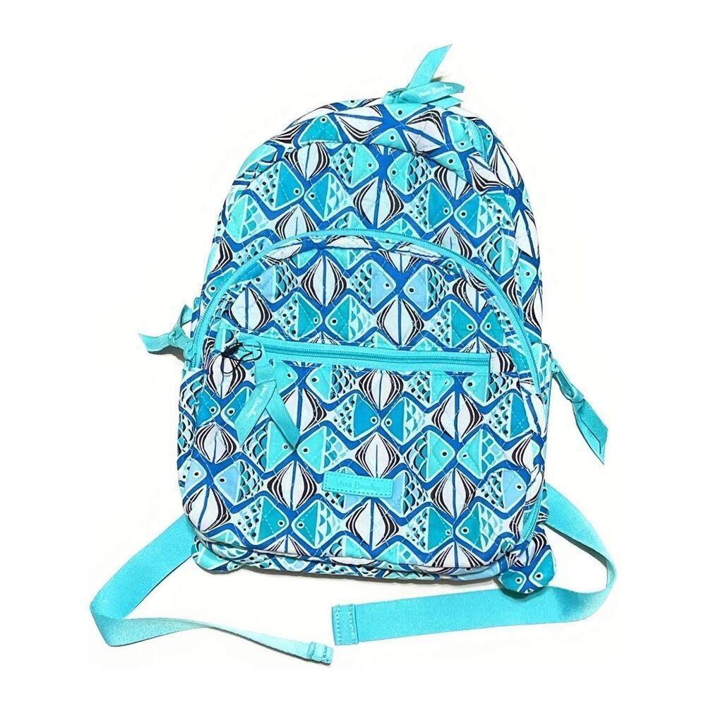 Vera Bradley Essential Compact Backpack Go Fish Blue NWT